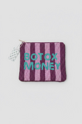 LIET & JOLIET Beaded Pouch "Botox Money" - Pink & Turquoise