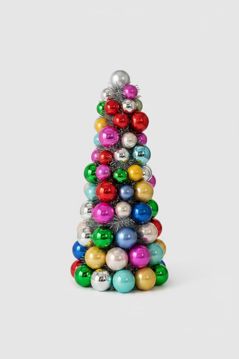 Decorative Christmas tree "Candy Pop" - Colorful & Silver