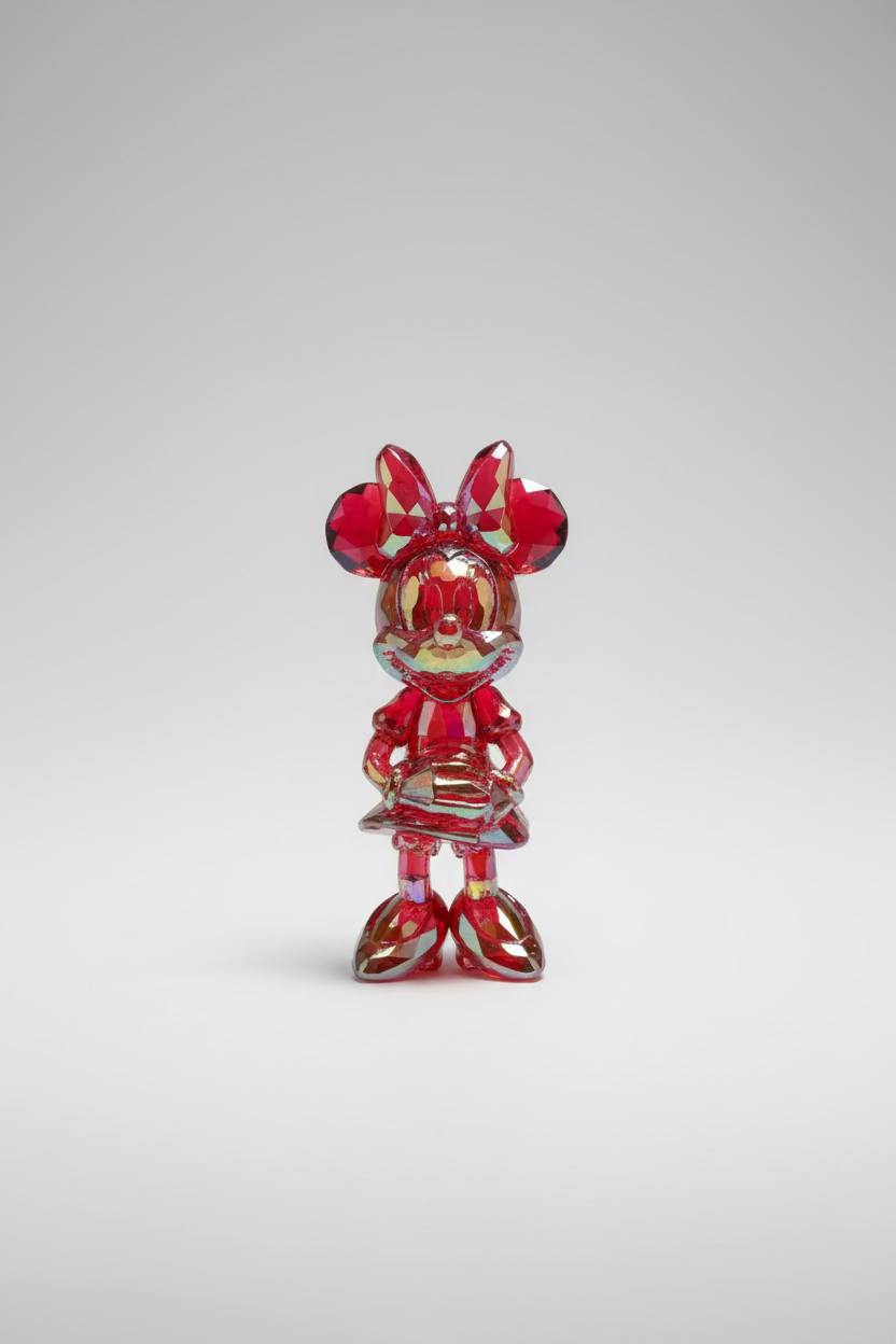 Disney Christmas Ornament "Minnie Mouse Crystal Red" – Red Transparent