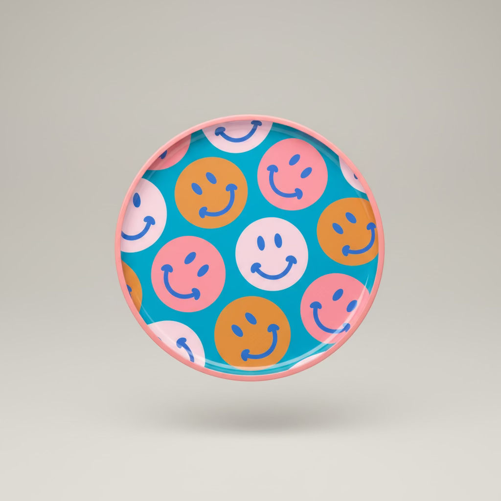 Mango-Holzschale Smiley Multicolor – 25 cm