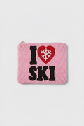 LIET & JOLIET Perlen-Clutch I Love Ski – Pink