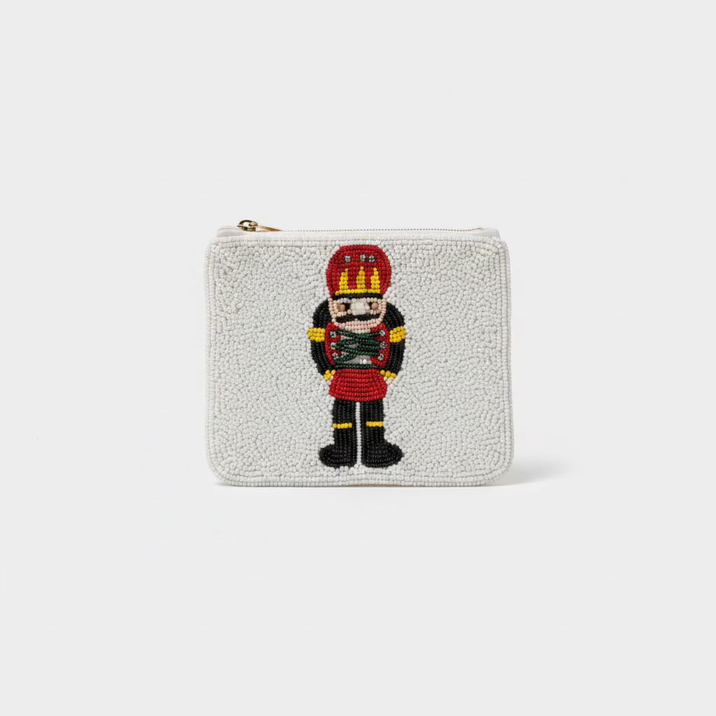 LIET & JOLIET Perlen-Clutch Nutcracker – Weiß