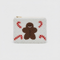 LIET & JOLIET Perlen-Clutch Gingerbread – Weiß