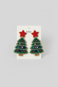 BIBA Statement-Ohrringe Weihnachtsbaum – Grün/Rot
