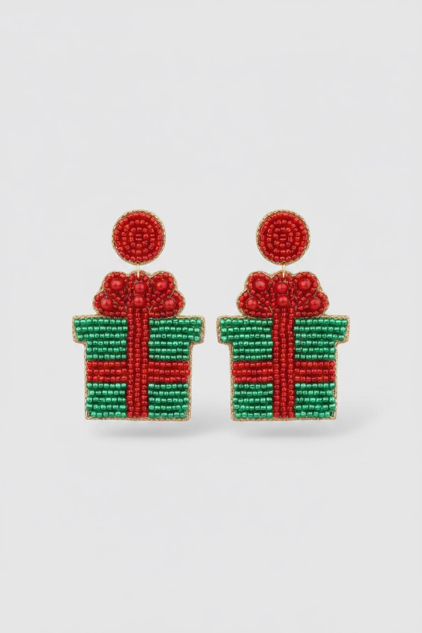 BIBA Statement-Ohrringe Geschenk – Grün/Rot