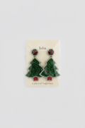 BIBA Statement-Ohrringe Weihnachtsbaum – Grün/Rot/Silber