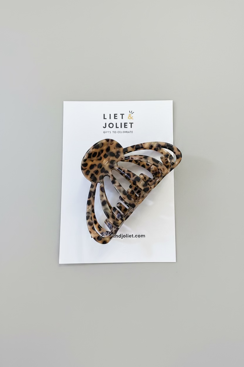LIET & JOLIET Große Haarspange Leo – Beige & Braun