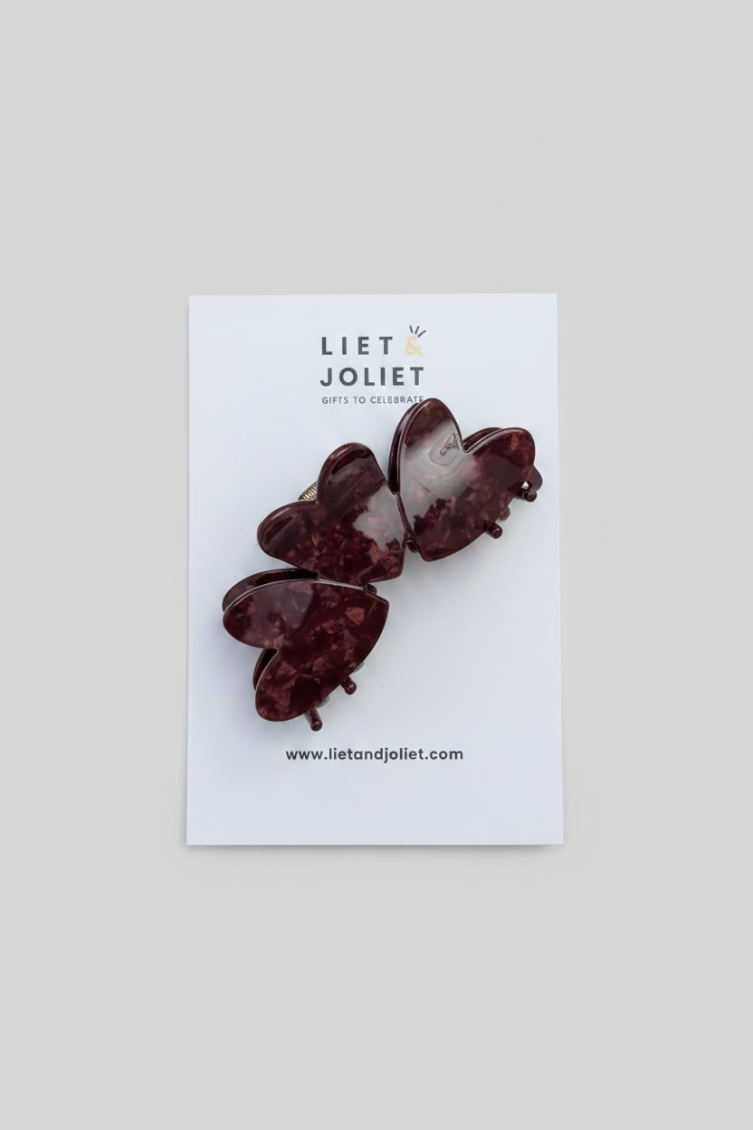 LIET & JOLIET Haarspange Butterfly – Bordeaux Marmoriert