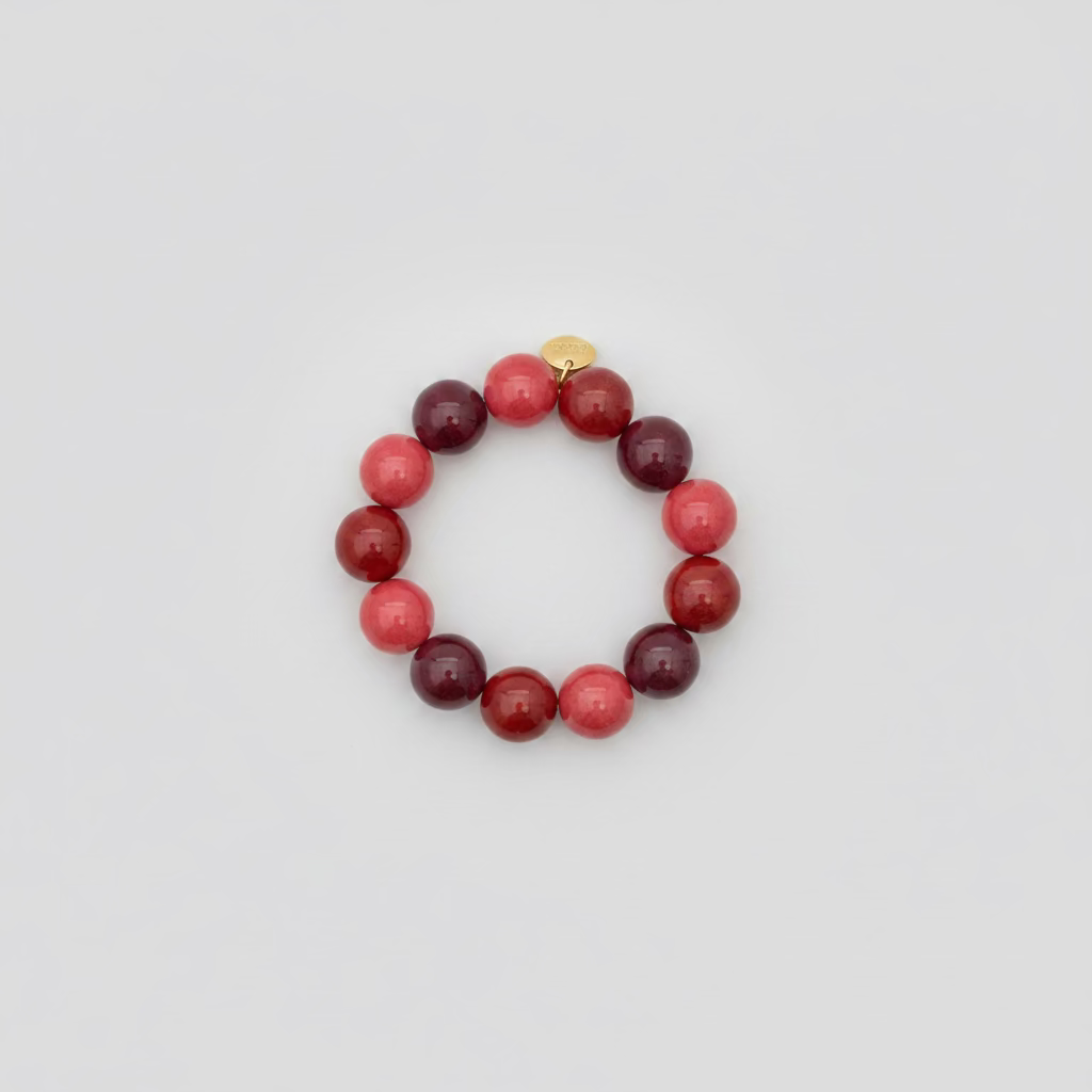 BIBA Perlenarmband Color Mix – Pink, Rot & Bordeaux