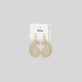 BIBA Glam Paisley Statement-Ohrringe – Gold & Strass