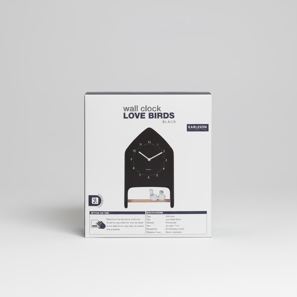 Karlsson Wanduhr „Love Birds“ – Design-Uhr mit Vögeln