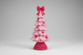 Rosa Weihnachtsbaum mit Schleifen – Dekofigur Pink