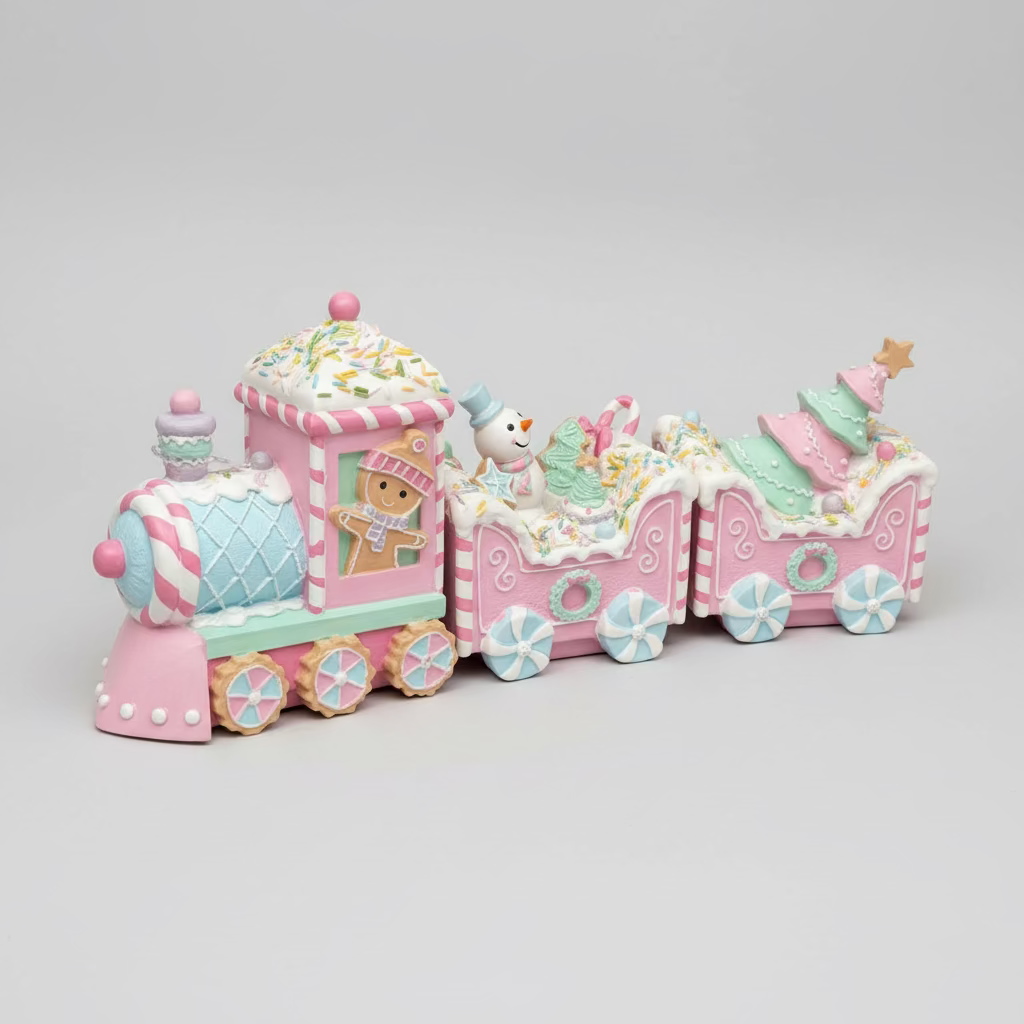 Candy Christmas Lebkuchen-Zug – Pink & Mint – 45 cm