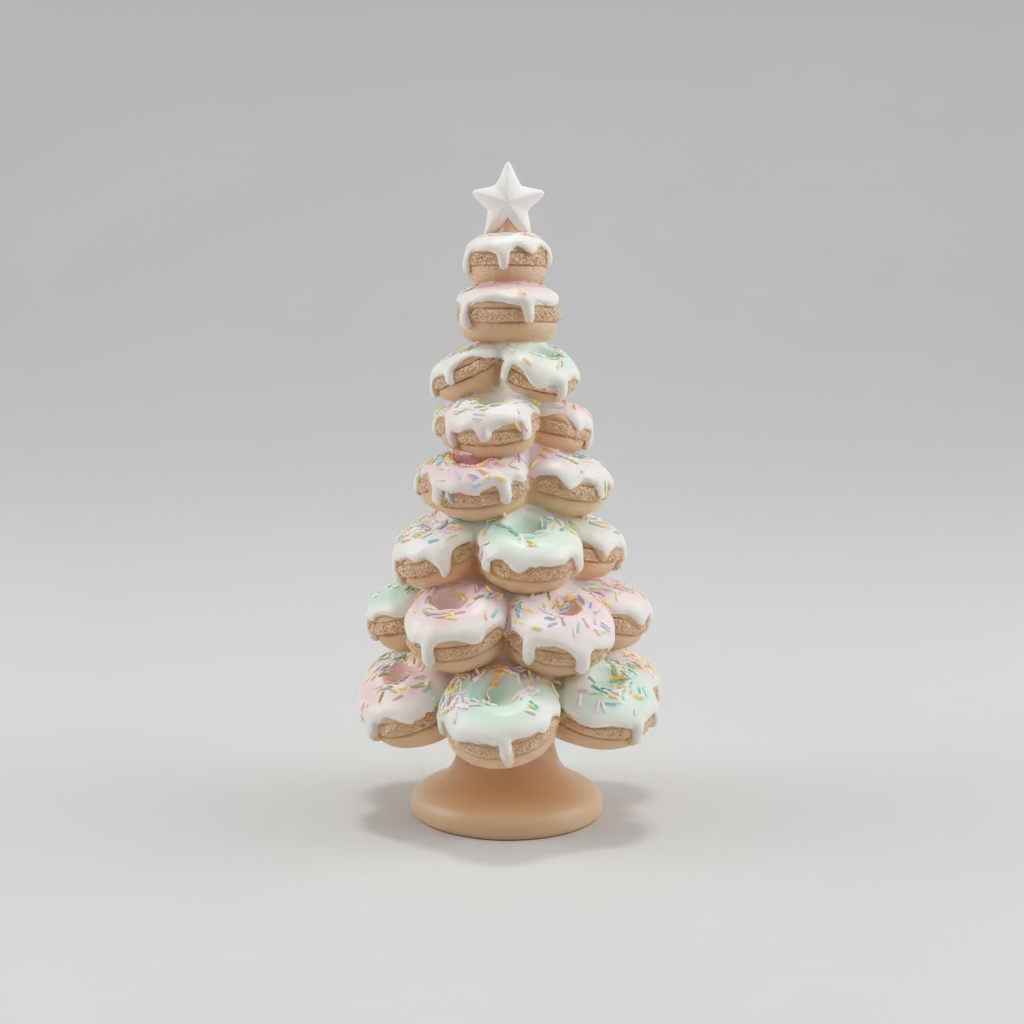 Candy Christmas Donut-Weihnachtsbaum – Pastell – 43 cm