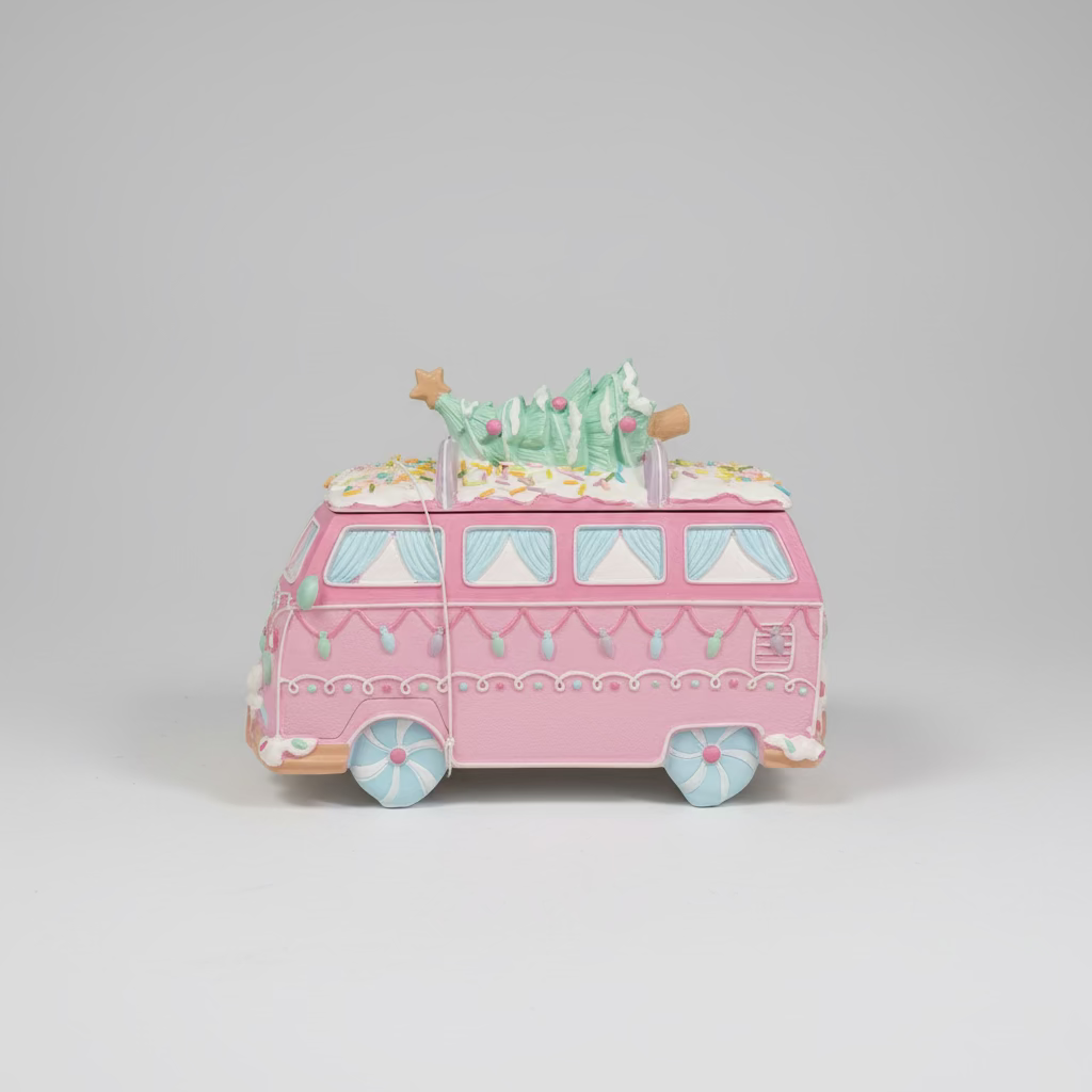 Candy Christmas Camper – Weihnachtsbus in Pink & Mint