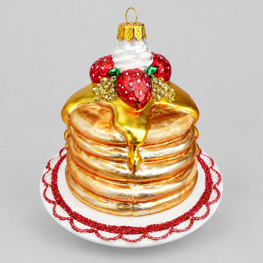 Weihnachtsanhänger „Pancake Stack“ mit Erdbeeren