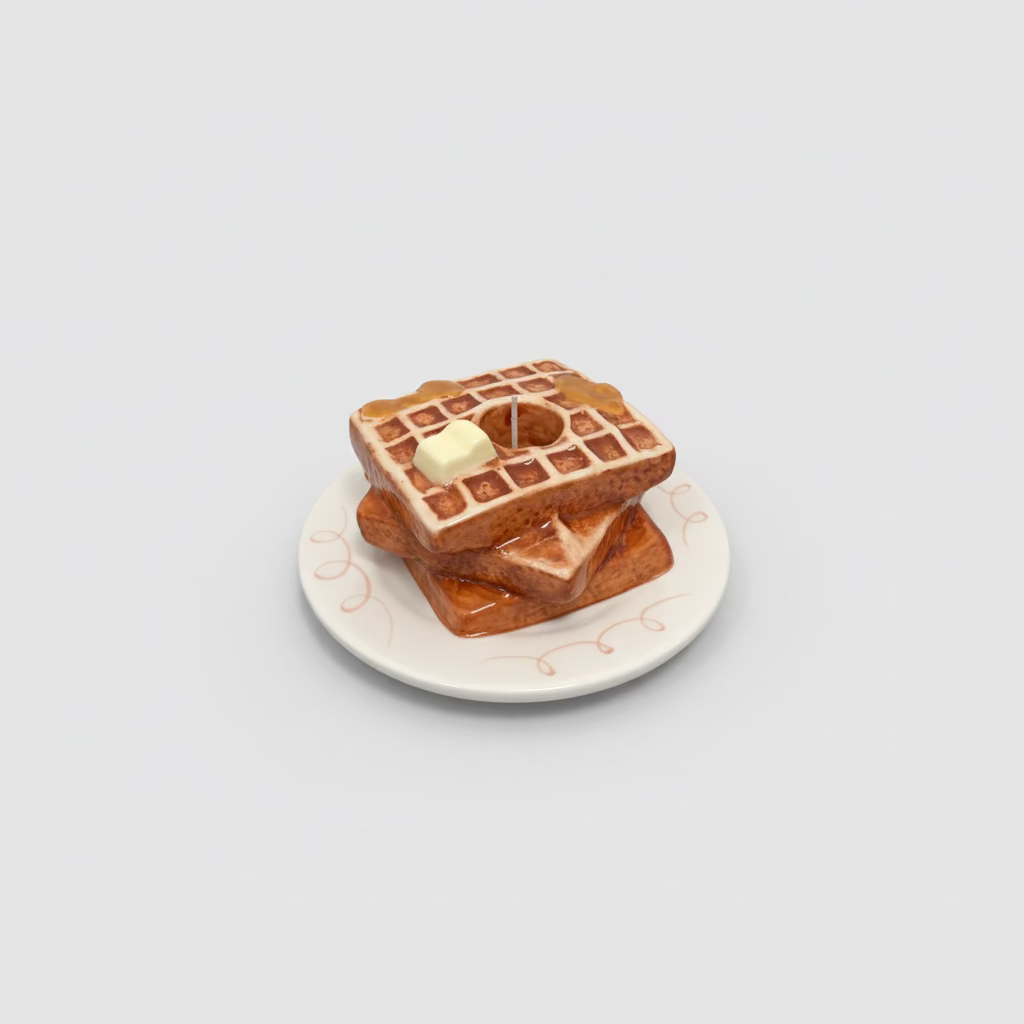 Waffle Kerzenhalter – Keramik im Frühstücks-Look