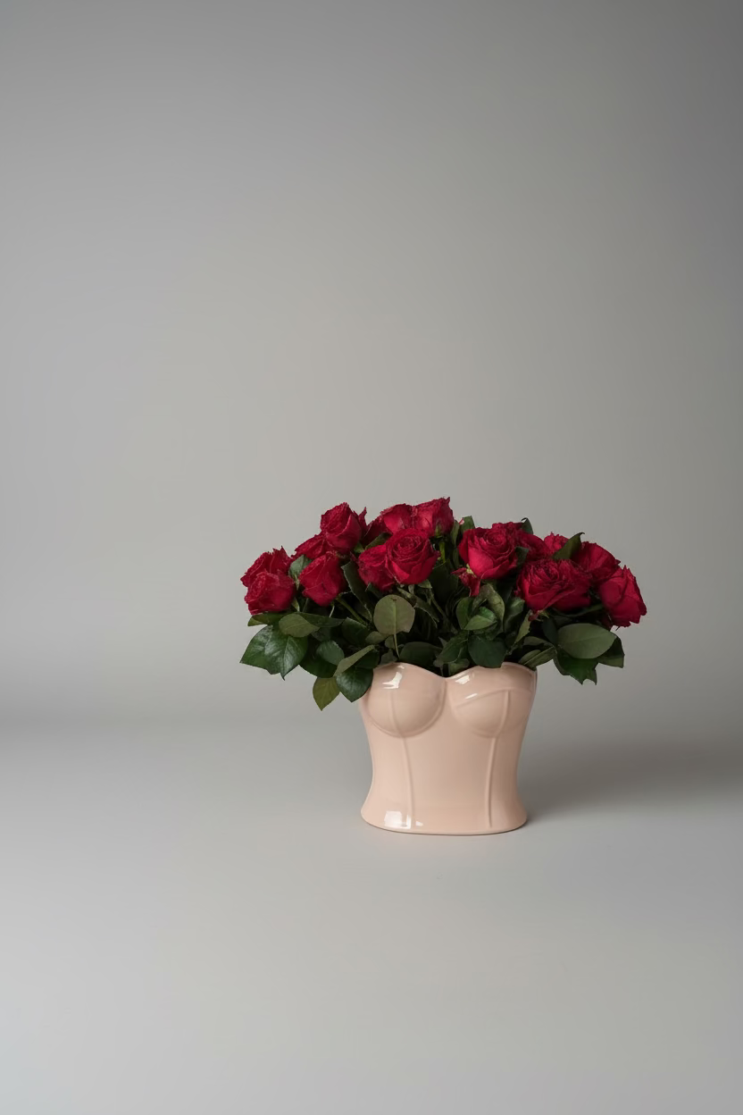 Corset Statement Vase – Peach