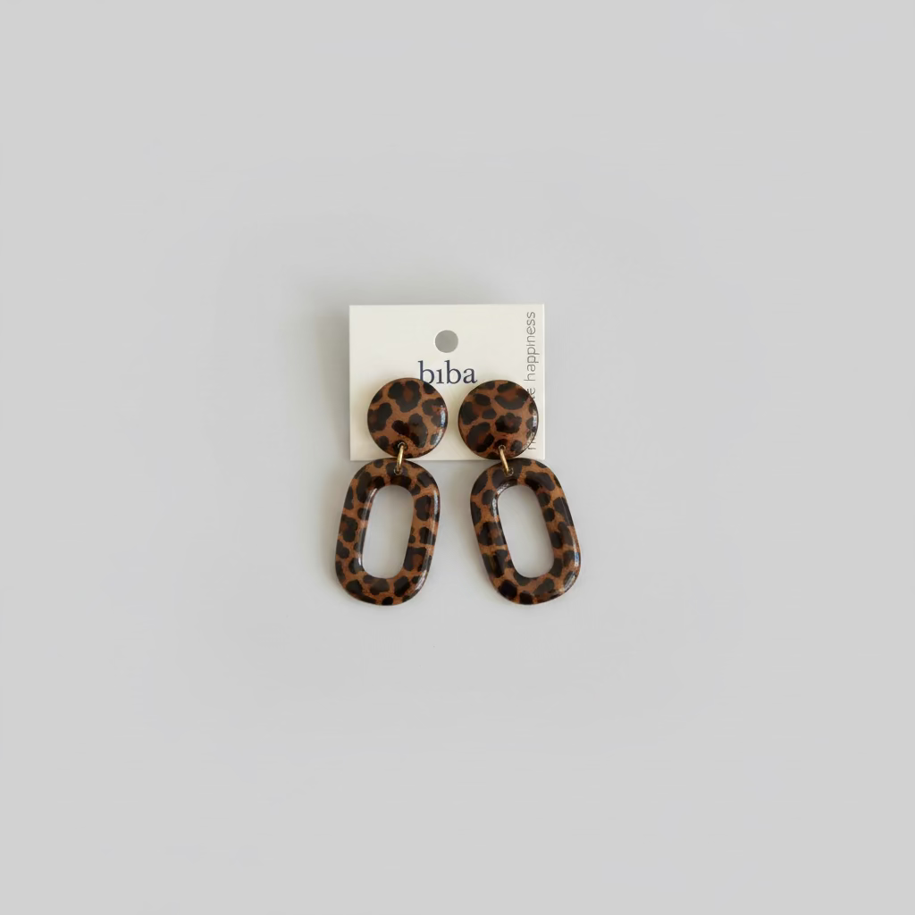 BIBA Statement Ohrringe – Leo Look | Braun & Schwarz