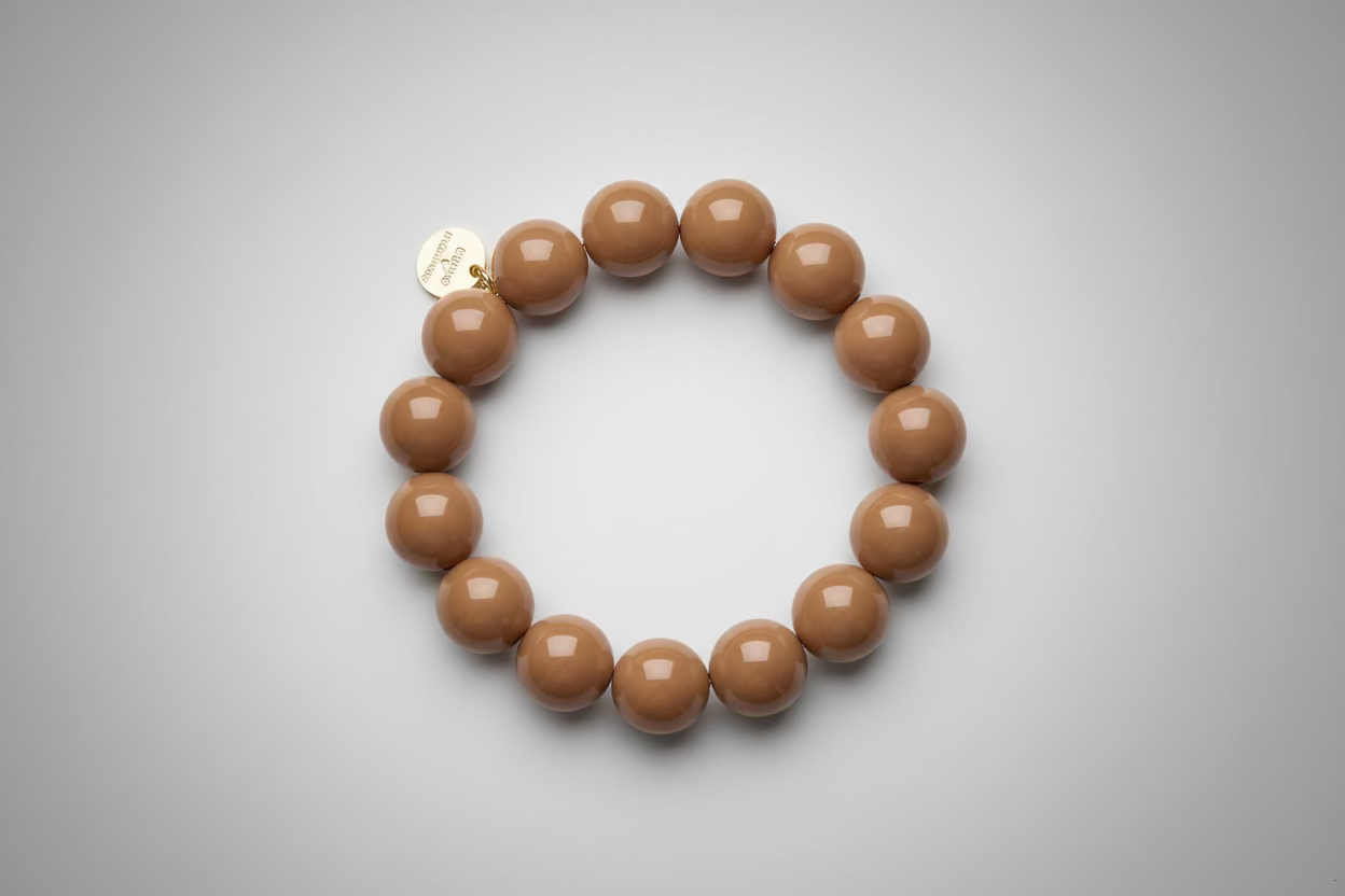 Statement Perlenarmband – Cappuccino Beige