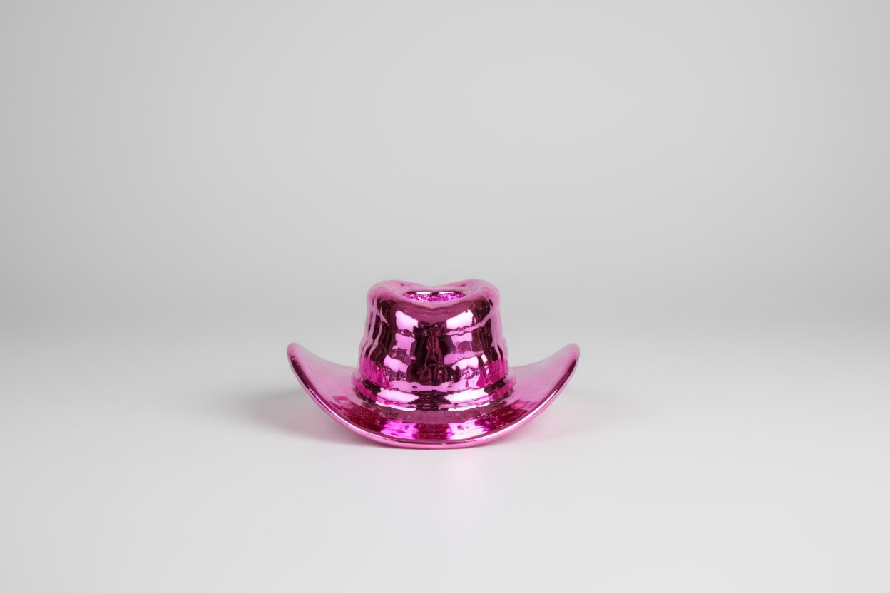 Pink Cowboy Hat Kerzenhalter – Statement Deko