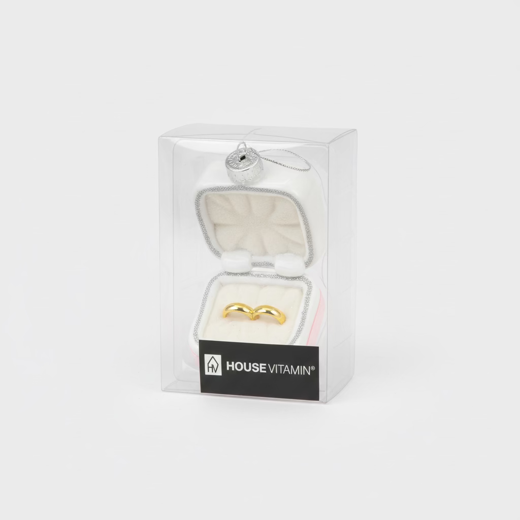 Weihnachtsanhänger „Wedding Ring“ – Rosa/Gold