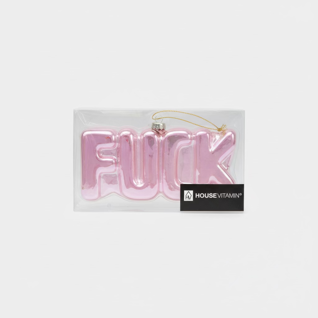Weihnachtsanhänger „FUCK“ – Pink
