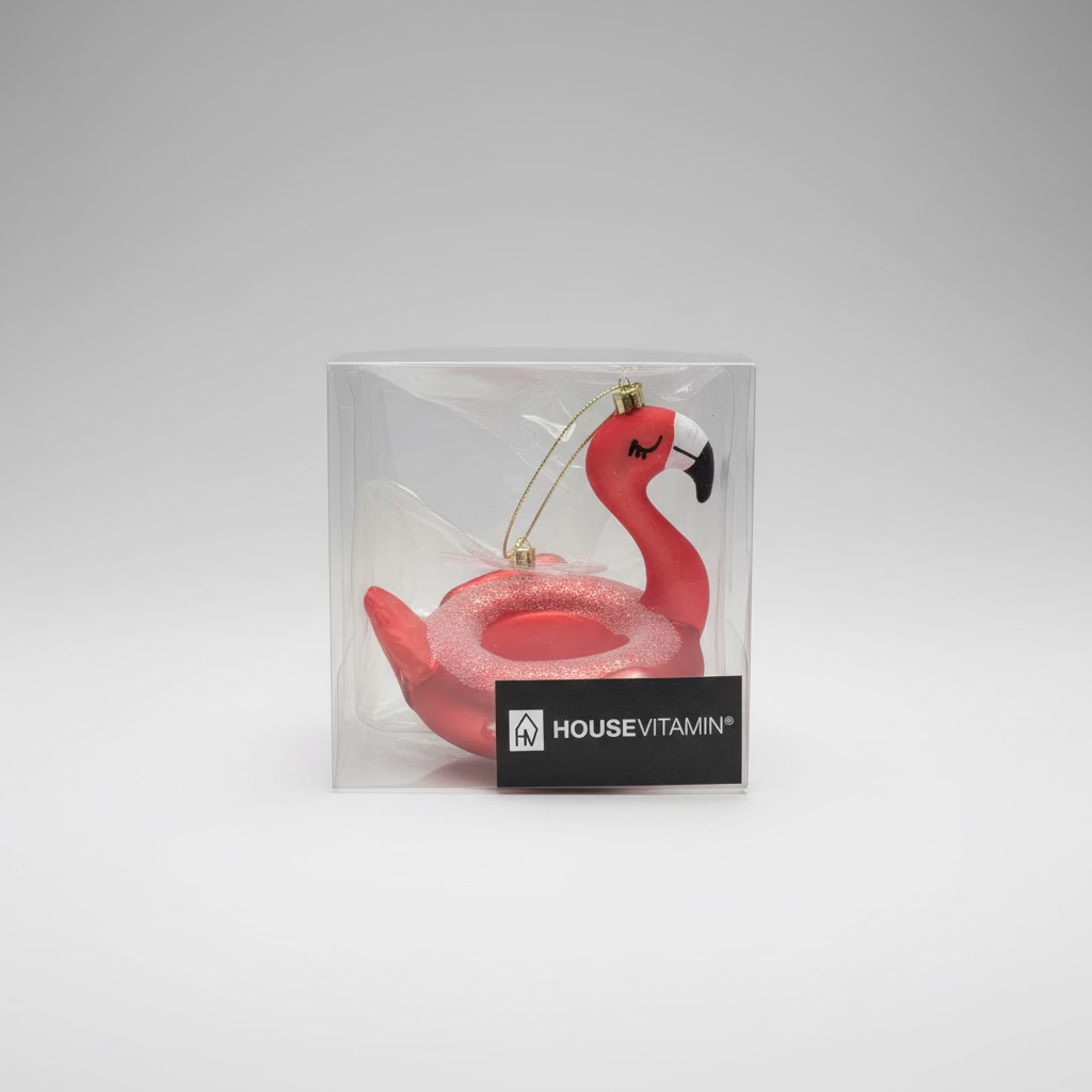 Weihnachtsanhänger Flamingo – Pink Glitter