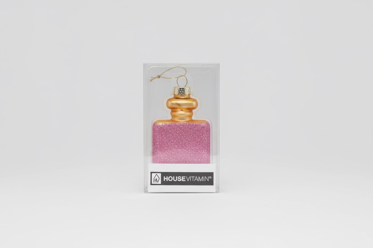 Weihnachtsanhänger Parfümflasche – Pink Glitter