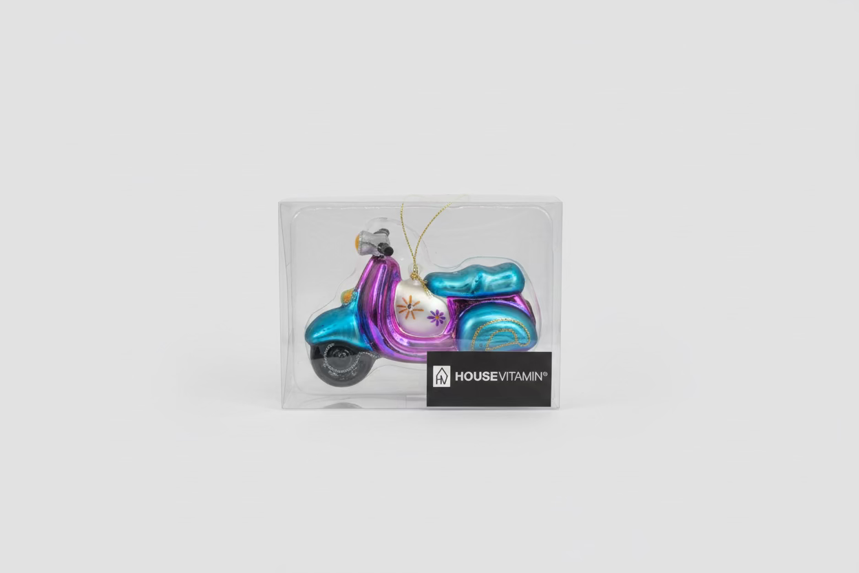 Weihnachtsanhänger Roller – Pink & Türkis