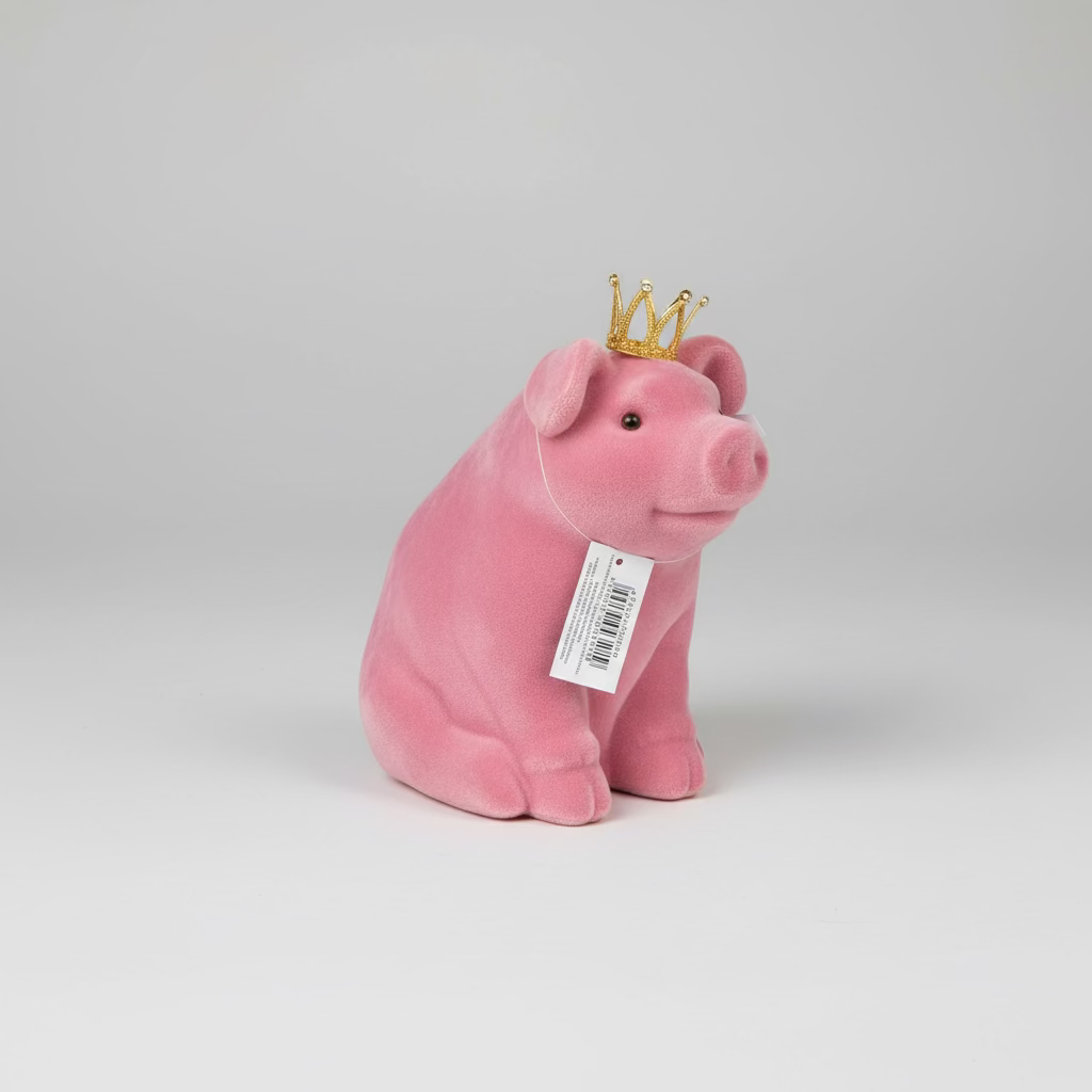 Deko-Schwein mit Krone – Groß