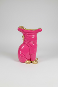 Statement Tier-Vase – Pink oder Lila mit Gold