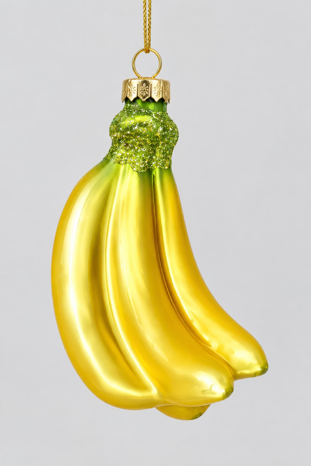 Weihnachtsanhänger „Glitzer-Banane“ Gelb