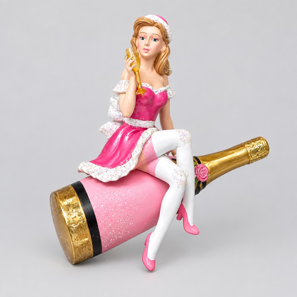 Weihnachtsanhänger „Champagne Lady“ Pink