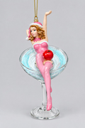 Weihnachtsanhänger „Cocktail Lady“ Pink