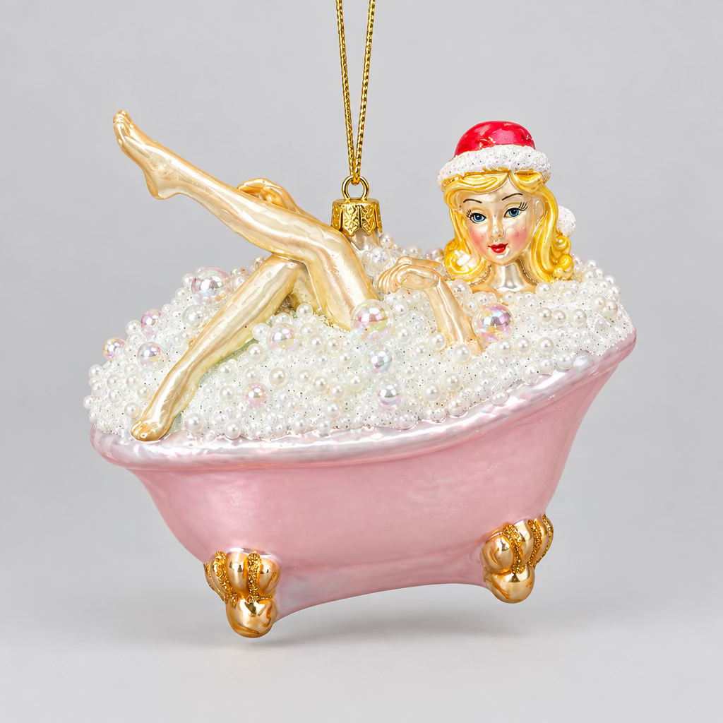 Weihnachtsanhänger „Bath Lady“ Pink