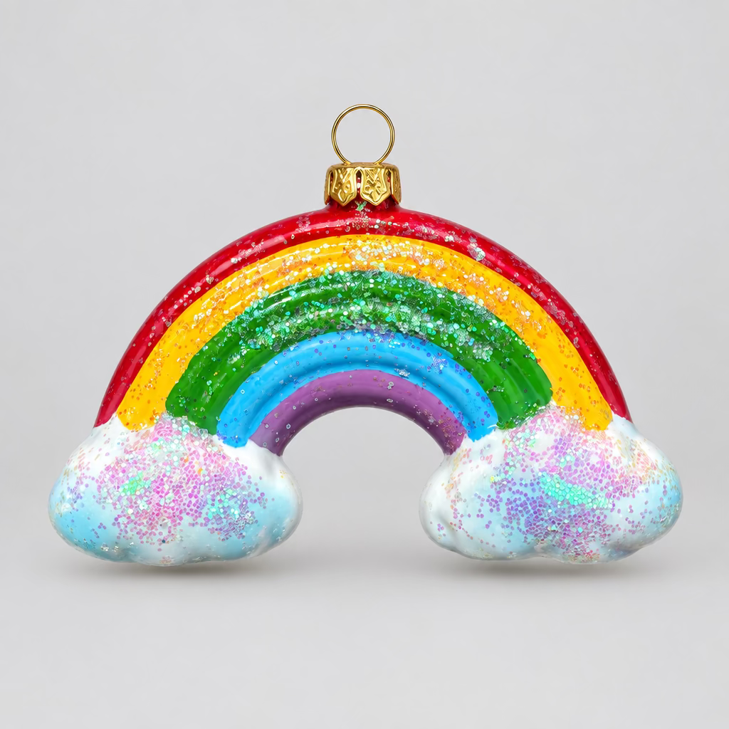 Weihnachtsanhänger „Rainbow“ – Regenbogen mit Glitzerwolken