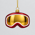 Weihnachtsanhänger „Ski Goggles“ – Skibrille Rot/Gold