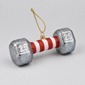 Weihnachtsanhänger „Christmas Workout“ – Hantel Rot/Weiß