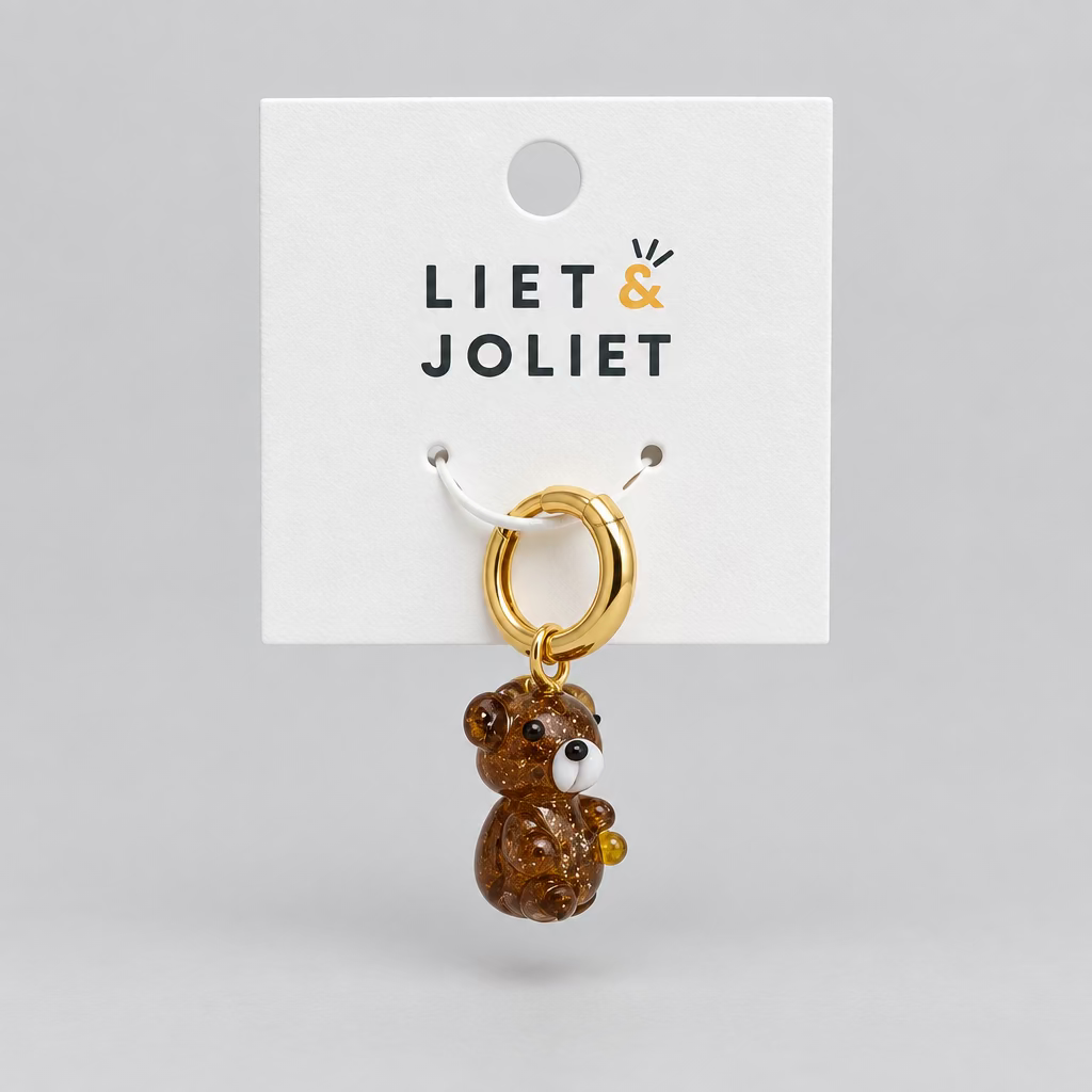 Liet & Joliet Ohrringe „Teddy Bear“ – Braun & Gold