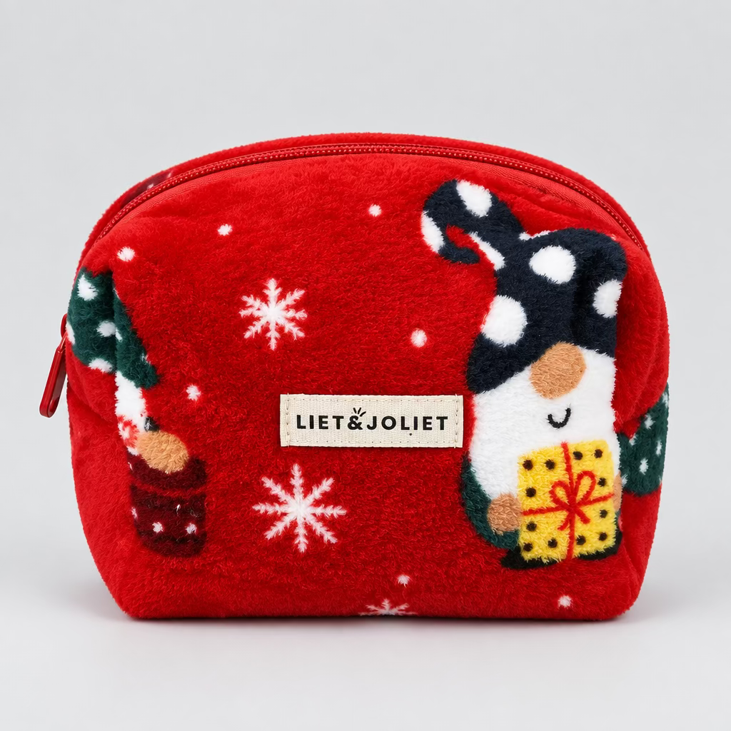 🎅 LIET & JOLIET Christmas Gnome Kosmetiktasche– Rot