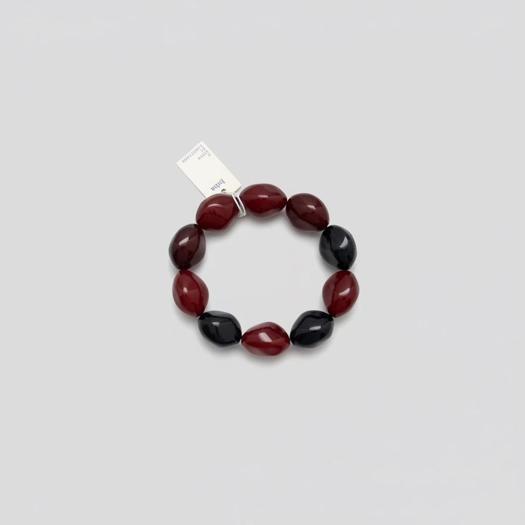 BIBA Statement-Armband – Bordeaux & Schwarz